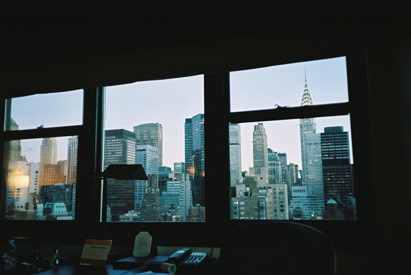 The view from the window, with the Chrysler Building