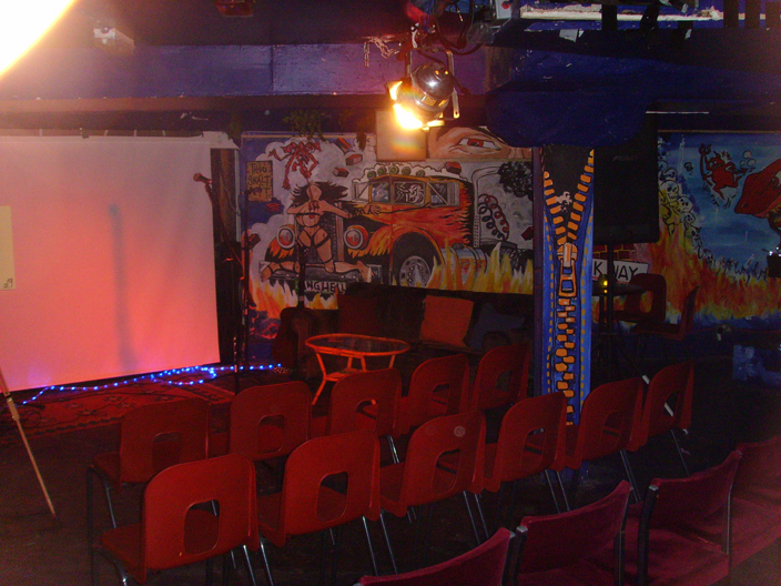 Downstairs in "Jesters Bar", set up in the Theatrical Style.